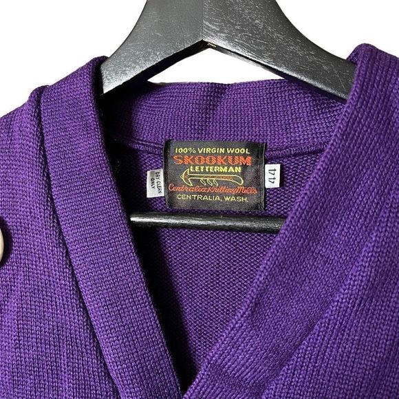 VTG Skookum Letterman Wool Cardigan 44 - Picture 3 of 3